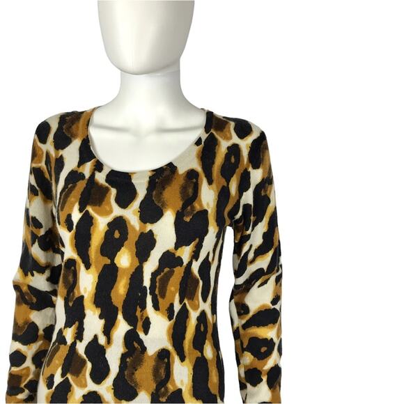 Leopard Cashmere Sweater 100% Cashmere Animal Print by My Tribe - Picture 2 of 6